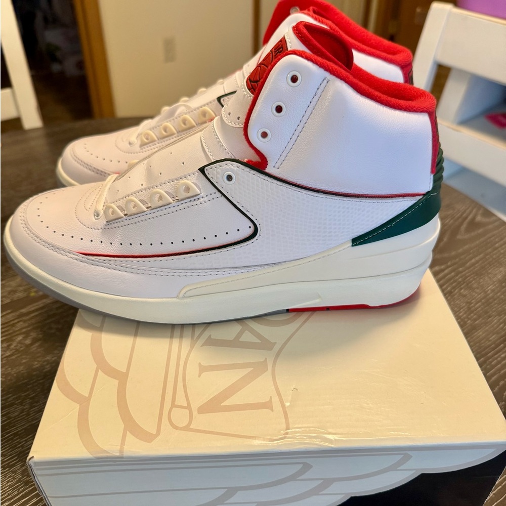 Nike Air Jordan 2 Retro White Red Green Sneakers